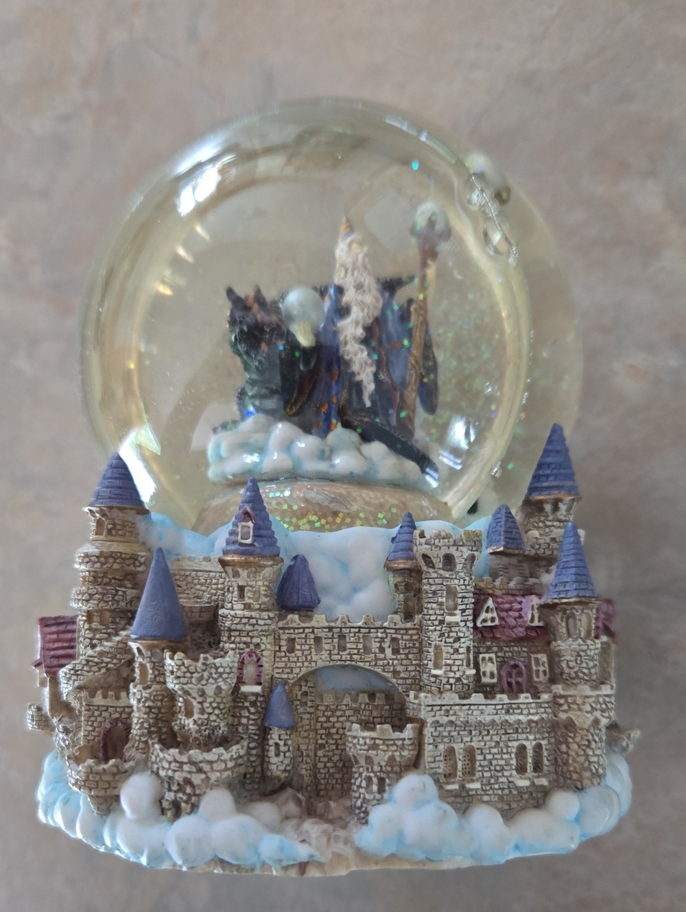 🧙‍ Westland Mystical Medieval Merlin & Dragon Castle Musical Snow Globe 🧙‍